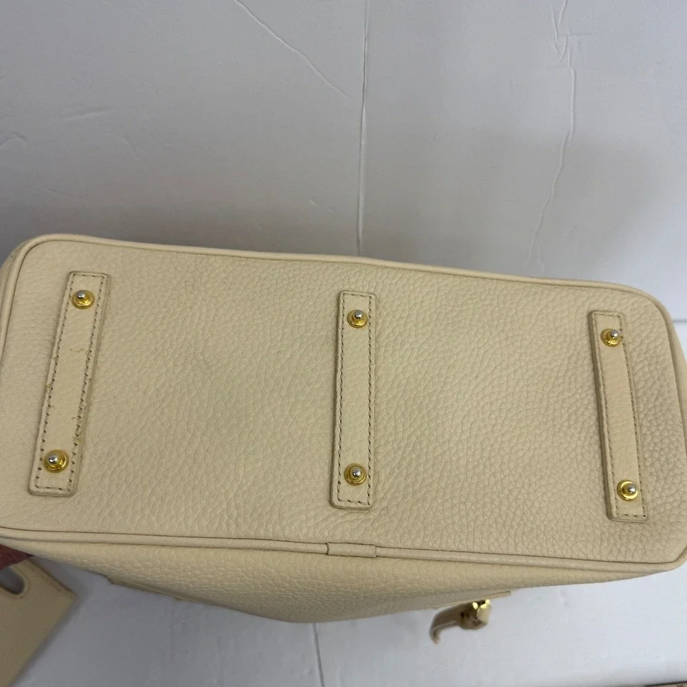 Dooney & Bourke Pebble Grain Tote‎ Bag Womens Cream Leather Shoulder Bag